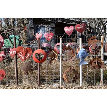 Small pieces along fence on Elm Street in Mullinville, KS