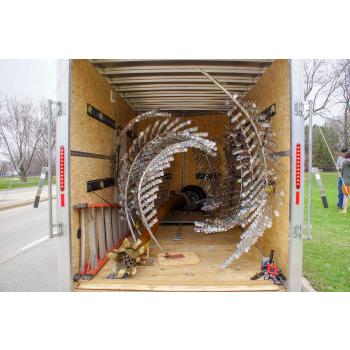 Installation of The Palm Tree by the City of Green Bay Public Arts Commission