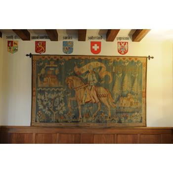 The Baden-Powell Room contains a tapestry of Joan of Arc.