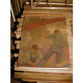 Workers Mural before conservation